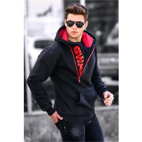 Madmext 1767 Siyah Erkek Sweatshirt