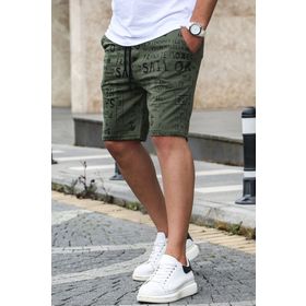 Madmext 2408 Haki Pano Baskılı Erkek Kapri
