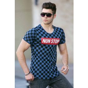 Madmext 2621 İndigo Erkek T-shirt
