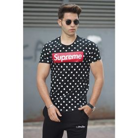 Madmext 2640 Siyah Benekli Erkek T-shirt