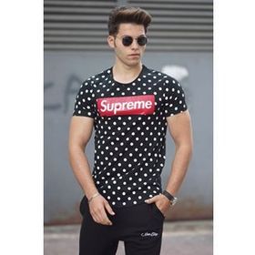 Madmext 2640 Siyah Benekli Erkek T-shirt
