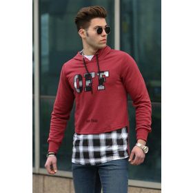 Madmext 2655 Bordo Kapşonlu Erkek Sweatshirt