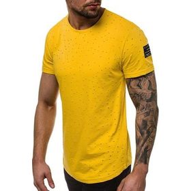 Madmext 2883 Sarı Baskılı Erkek T-shirt