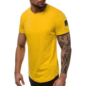 Madmext 2883 Sarı Baskılı Erkek T-shirt