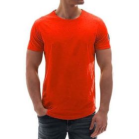 Madmext 2883 Yırtık Detaylı Turuncu Erkek T-Shirt