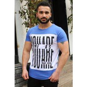 Madmext 3001 Sax Mavi Erkek T-shirt