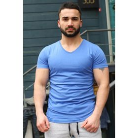 Madmext 3005 Sax Mavi Erkek T-shirt