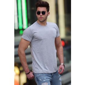 Madmext 3006 Gri Baskılı Erkek T-shirt