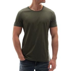 Madmext 3006 Haki Bisiklet Yaka Erkek T-shirt