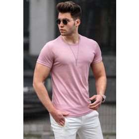 Madmext 3006 Pembe Baskılı Erkek T-Shirt