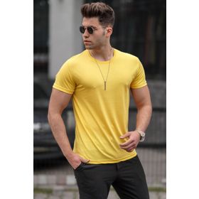 Madmext 3006 Sarı Baskılı Erkek T-shirt