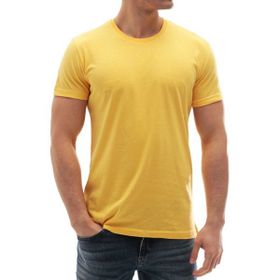 Madmext 3006 Sarı Bisiklet Yaka Basic Erkek T-shirt