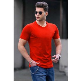 Madmext 3006 Turuncu Baskılı Erkek T-Shirt