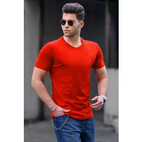 Madmext 3006 Turuncu Baskılı Erkek T-Shirt