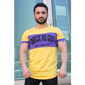 Madmext 3013 Sarı Baskılı Erkek T-Shirt