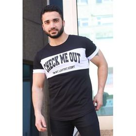 Madmext 3013 Siyah Baskı Detaylı Erkek T-shirt