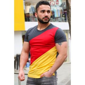 Madmext 3018 Erkek Renk Bloklu Tişört