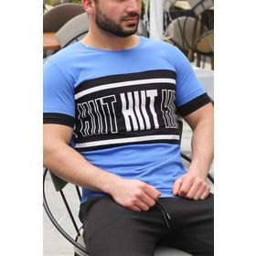 Madmext 3019 Sax Mavi Erkek T-shirt