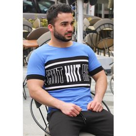 Madmext 3019 Sax Mavi Erkek T-shirt