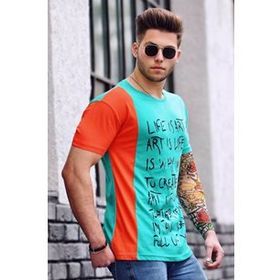 Madmext 3020-6 Turkuaz Erkek T-shirt