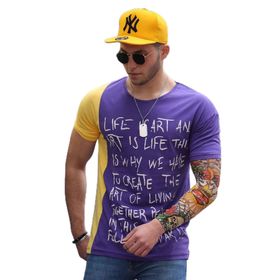 Madmext 3020 Mor Baskılı Erkek T-shirt
