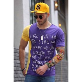 Madmext 3020 Mor Baskılı Erkek T-shirt