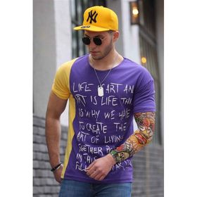 Madmext 3020 Mor Baskılı Erkek T-shirt