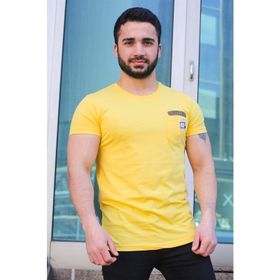 Madmext 3025 Sarı Baskılı Erkek T-Shirt