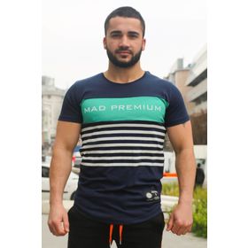Madmext 3041 Lacivert Baskılı Erkek T-Shirt