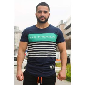 Madmext 3041 Lacivert Baskılı Erkek T-Shirt
