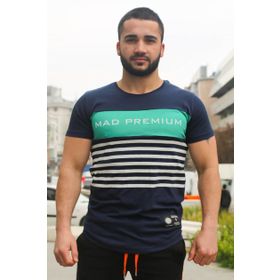 Madmext 3041 Lacivert Baskılı Erkek T-Shirt