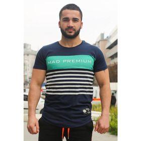 Madmext 3041 Lacivert Baskılı Erkek T-Shirt