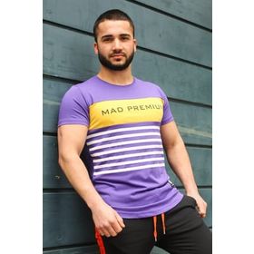 Madmext 3041 Mor Baskılı Erkek T-Shirt