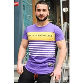 Madmext 3041 Mor Baskılı Erkek T-Shirt