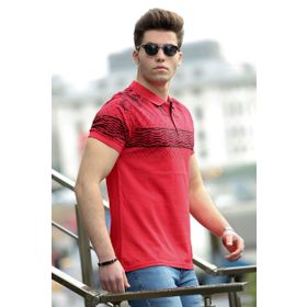 Madmext 3057 Erkek Baskılı Polo Tişört