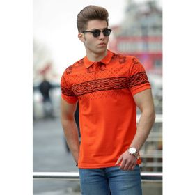 Madmext 3057 Erkek Baskılı Polo Tişört