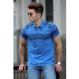 Madmext 3057 Erkek Baskılı Polo Tişört