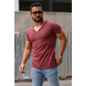 Madmext 4052 Bordo Erkek Tişört