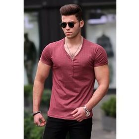 Madmext 4052 Bordo Erkek Tişört