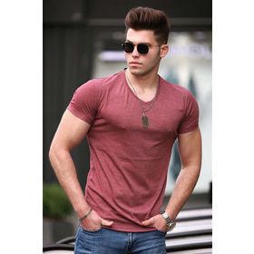 Madmext 4054 Bordo Basic T-Shirt