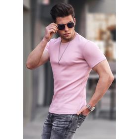 Madmext 4077 Pudra Basic Erkek T-shirt