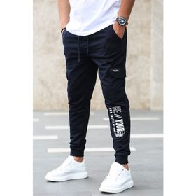 Madmext 4079 Lacivert Baskılı Erkek Eşofman