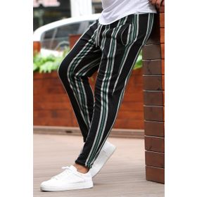 Madmext 4086 Haki Çizgili Erkek Eşofman