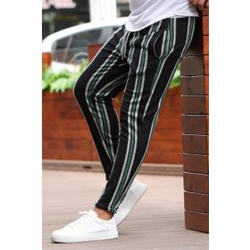 Madmext 4086 Haki Çizgili Erkek Eşofman