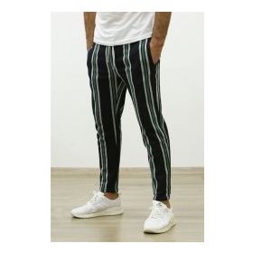 Madmext 4086 Haki Çizgili Erkek Eşofman