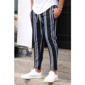 Madmext 4086 Saks Çizgili Erkek Eşofman