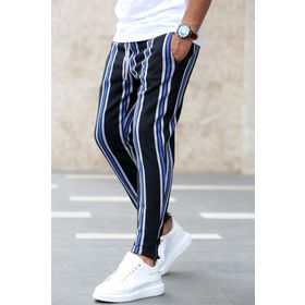 Madmext 4086 Saks Çizgili Erkek Eşofman