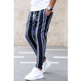 Madmext 4086 Saks Çizgili Erkek Eşofman