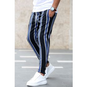 Madmext 4086 Saks Çizgili Erkek Eşofman