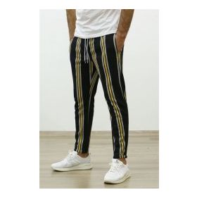 Madmext 4086 Sarı Çizgili Erkek Eşofman